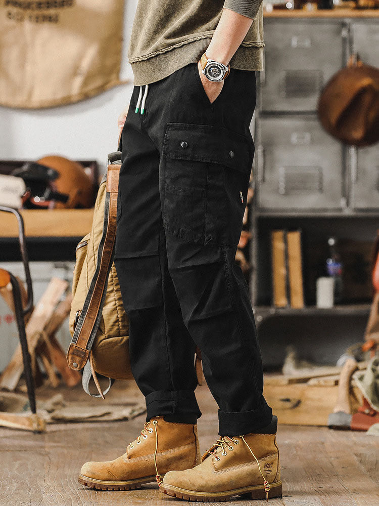 Herren Cargohose im Retro‑Stil,gerader Schnitt