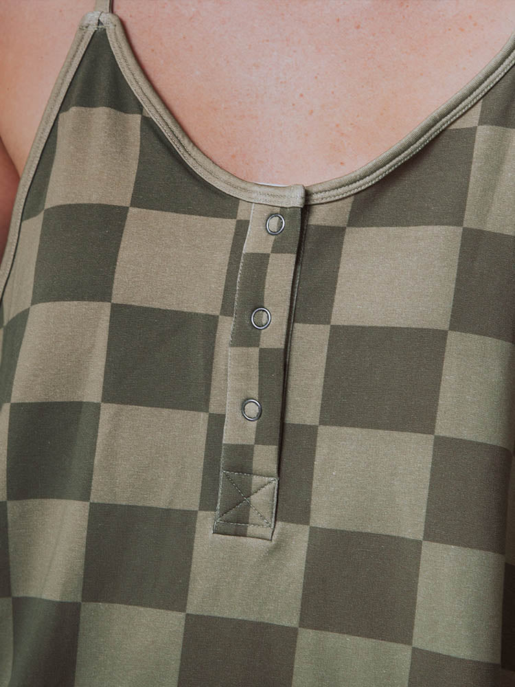 Oversize-Jumpsuit mit Karomuster für Damen