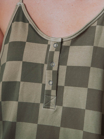 Oversize-Jumpsuit mit Karomuster für Damen