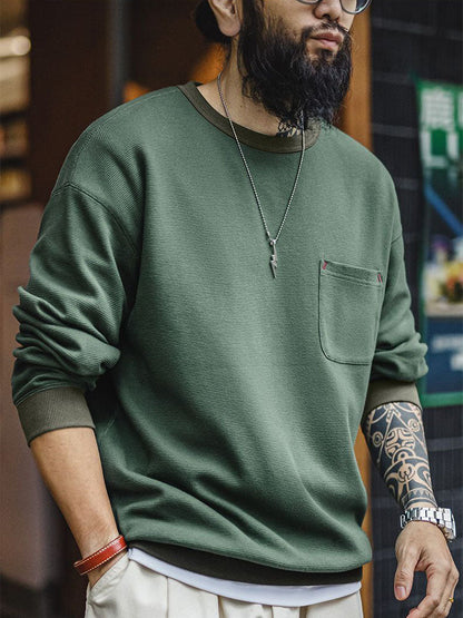 Herren-Sweatshirt mit Waffelstrickmuster