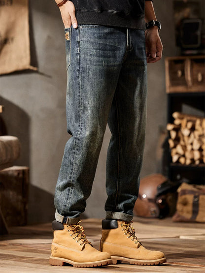 Männer Retro‑Waschen Ballon‑Fit‑Jeans mit Mehrfachtaschen‑Design