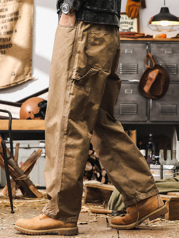 Men’s Wide-Leg Trousers in 100% Cotton – Retro Cargo Style