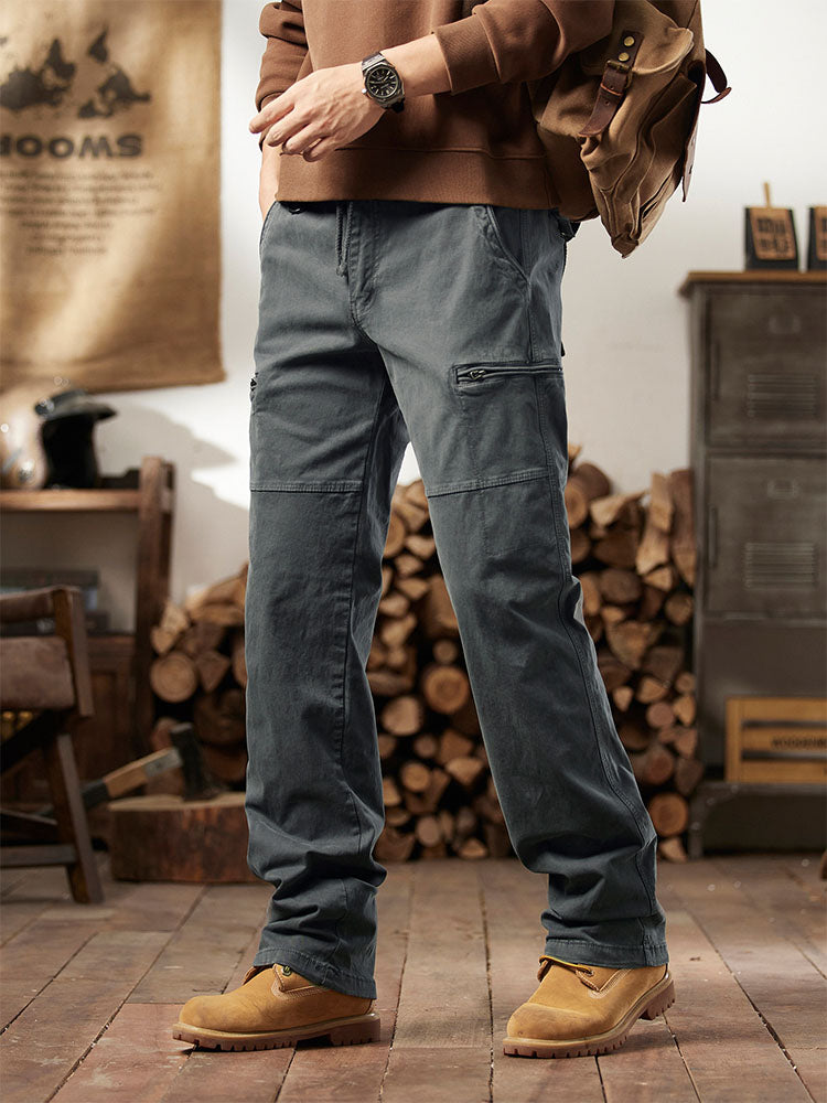 Herren Retro‑Cargohose mit Reißverschlusstaschen