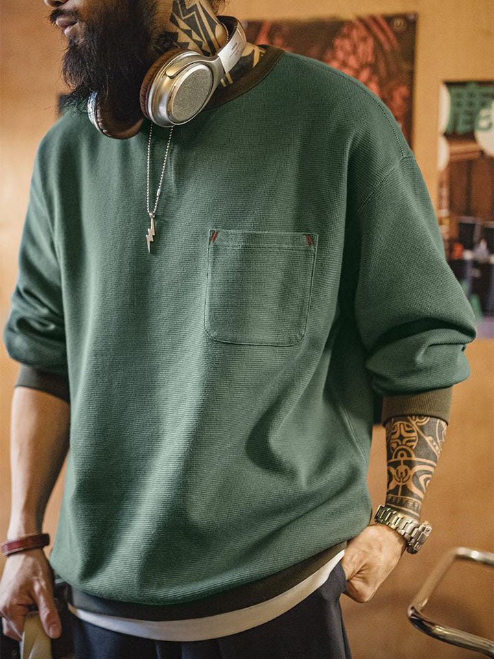 Herren-Sweatshirt mit Waffelstrickmuster