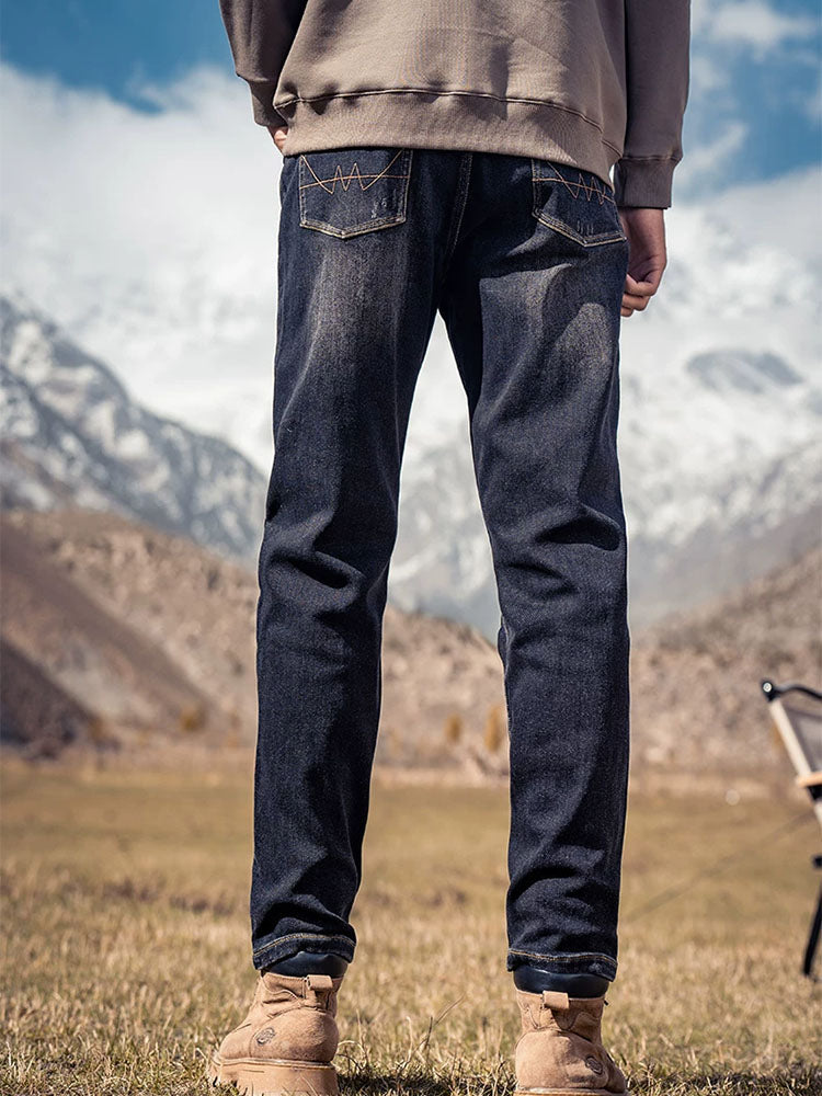 Herren Gerade Bein Jeans mit Vintage‑Waschung