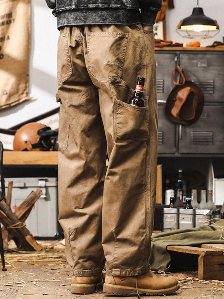 Men’s Wide-Leg Trousers in 100% Cotton – Retro Cargo Style