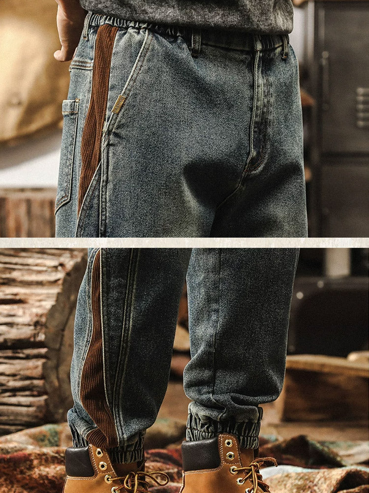 Herren Jogger‑Jeans mit Kord‑Einsätzen