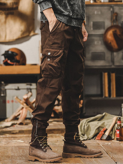Herren Cargohose mit Kordelzug und Bündchen‑Beinen