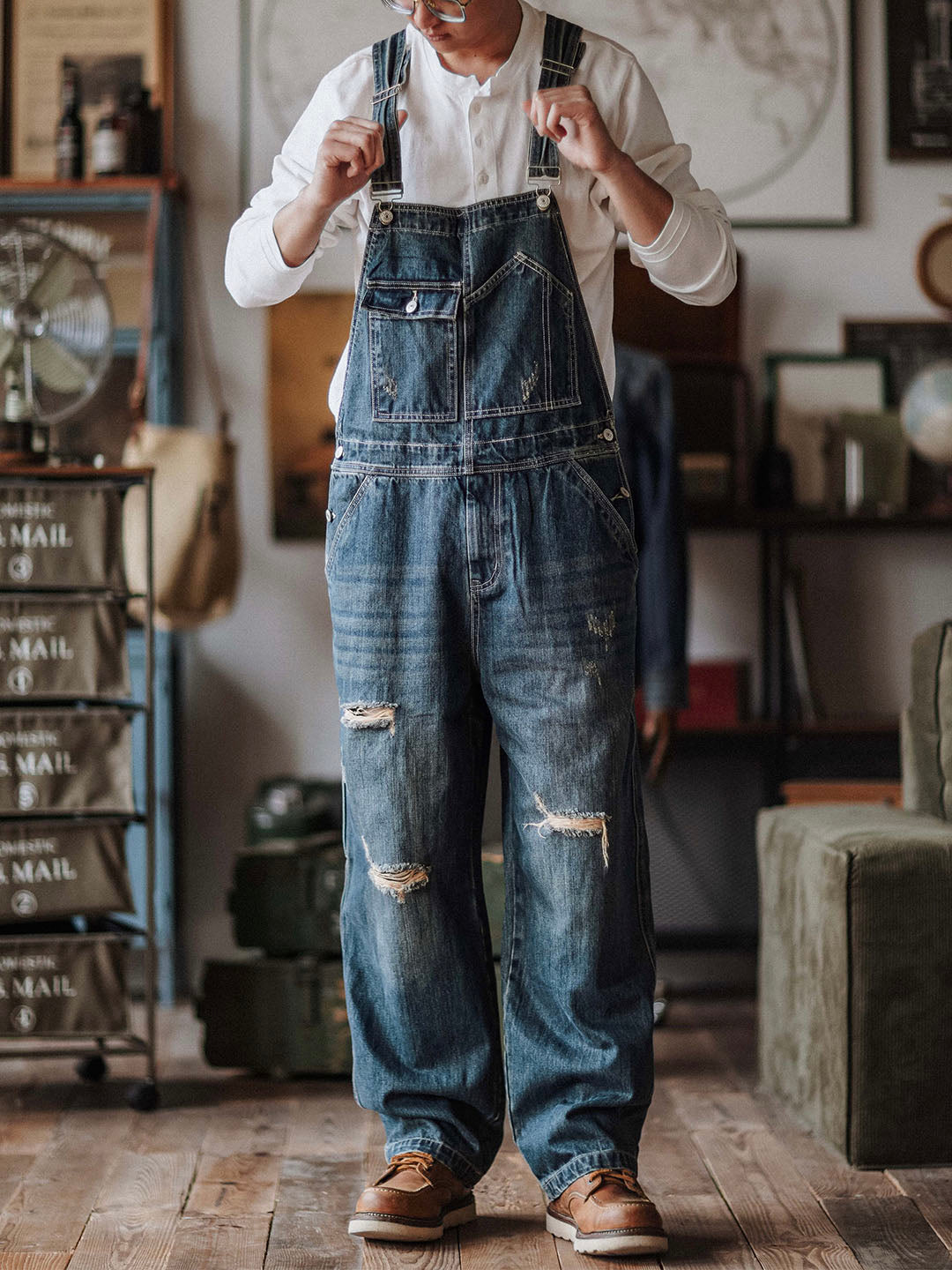 Peto vaquero desgastado para hombre