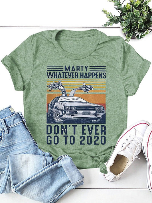T-shirt da donna vintage a tema viaggi nel tempo