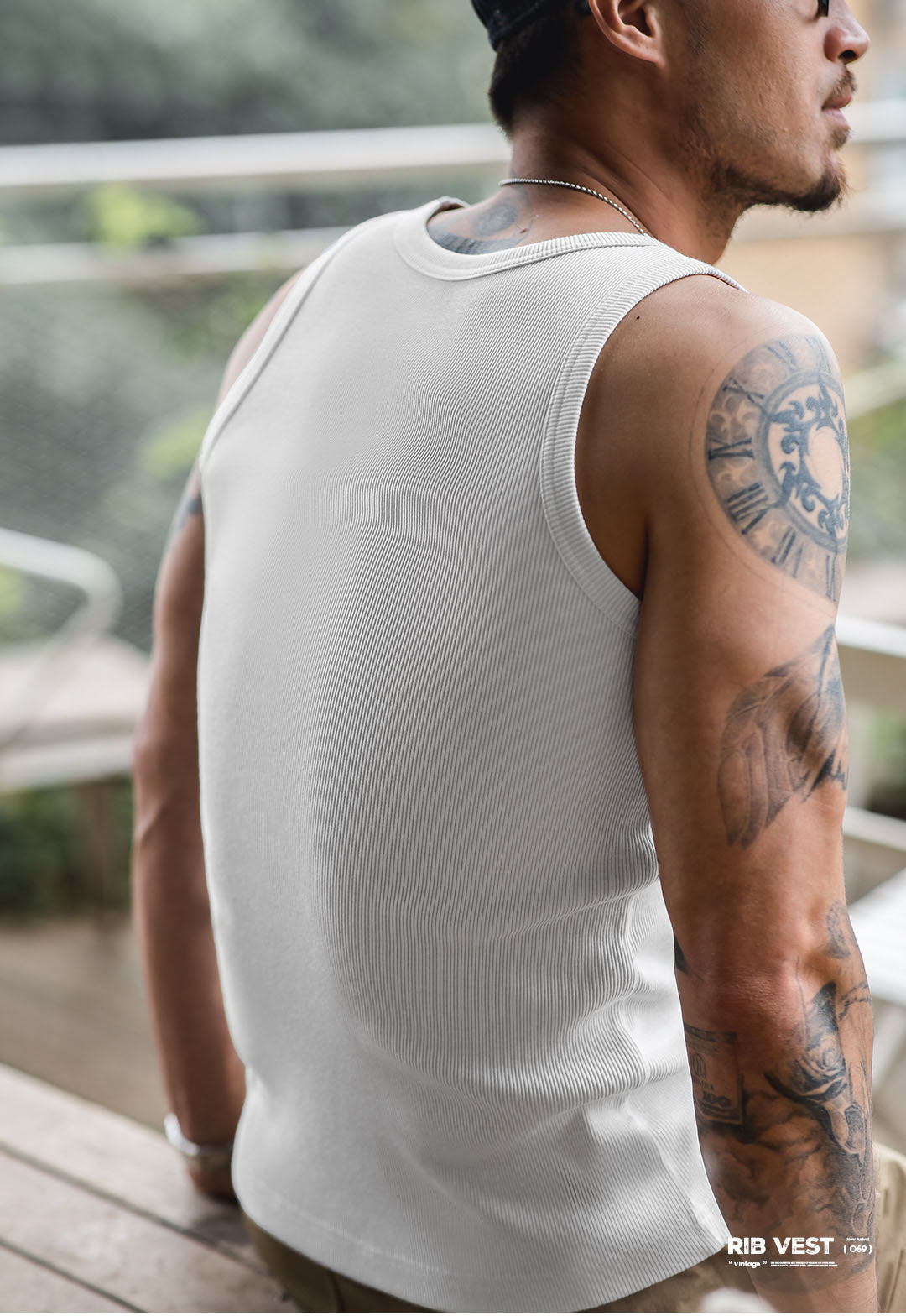 Canotta a coste slim fit da uomo