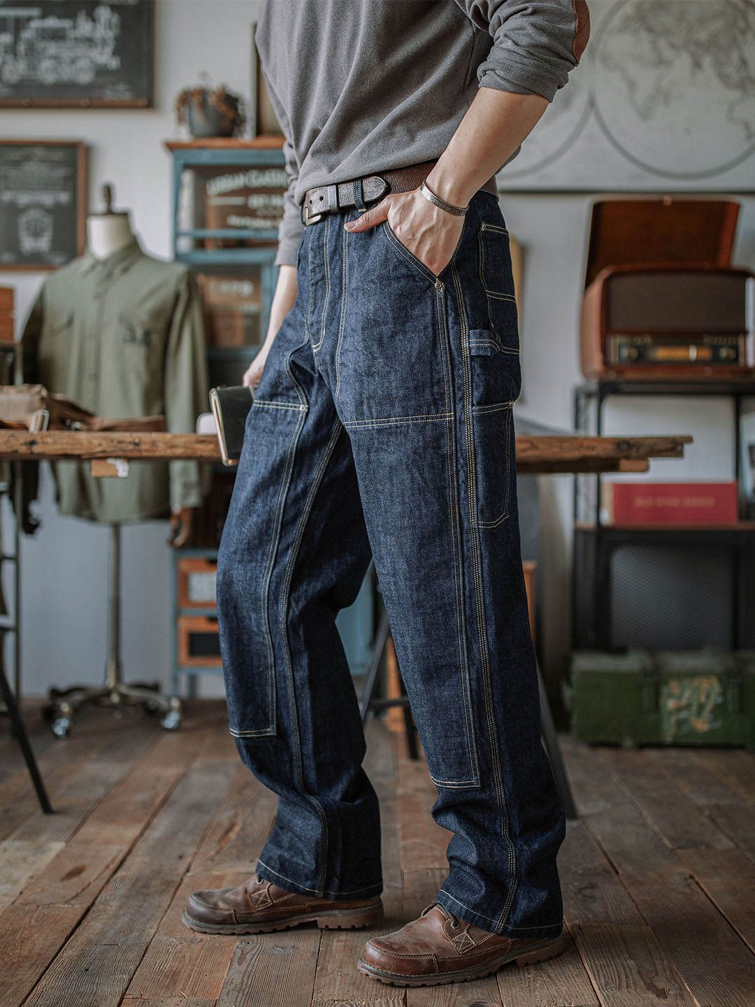 Selvedge Carpenter Jeans für Herren