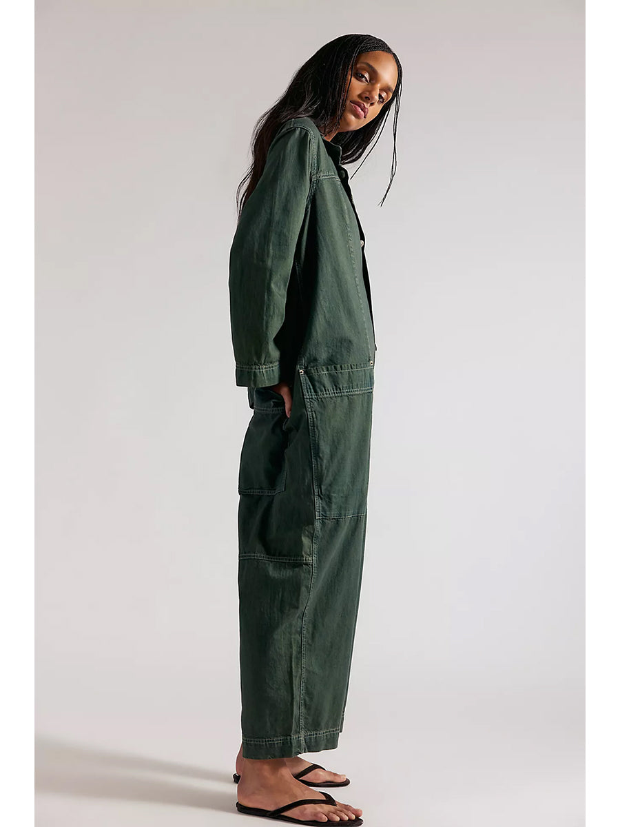 Mono vaquero de pierna ancha para mujer