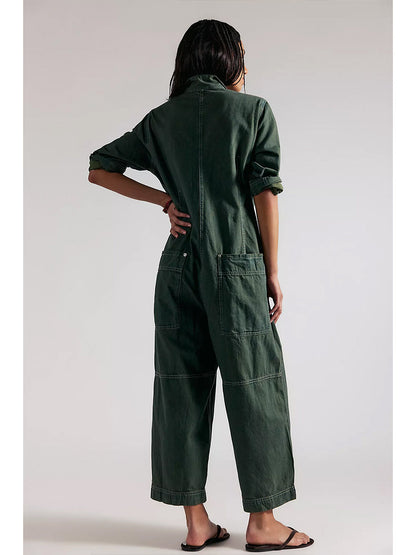 Mono vaquero de pierna ancha para mujer