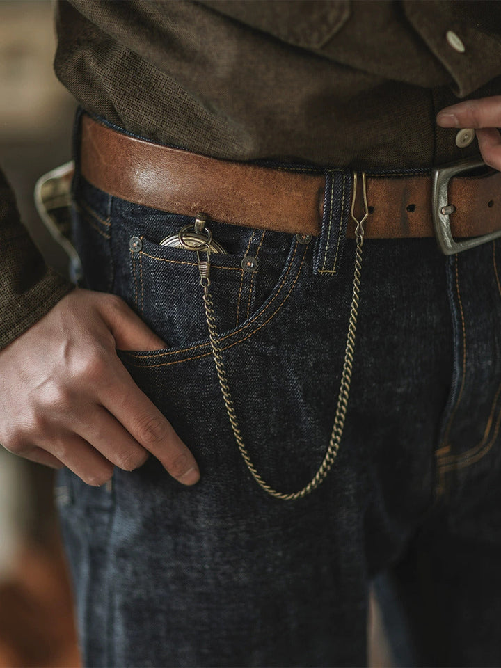 Jeans in denim con cimosa indaco da 14 once
