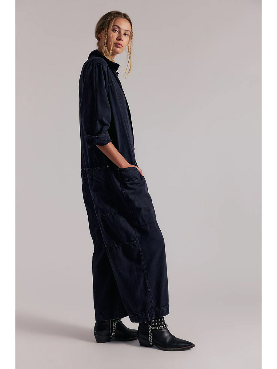 Mono vaquero de pierna ancha para mujer
