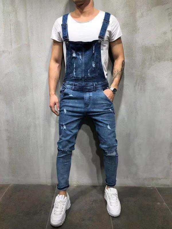 Herren-Overall aus Stretch-Denim mit schmaler Passform