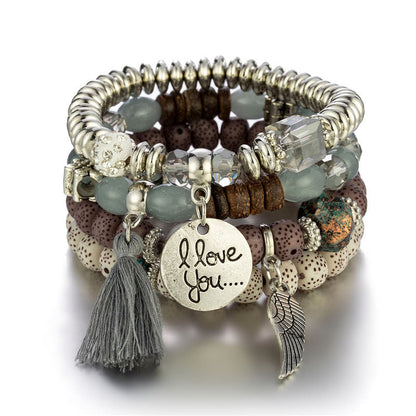 Ich liebe dich Perlenarmband-Set