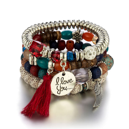 Ich liebe dich Perlenarmband-Set