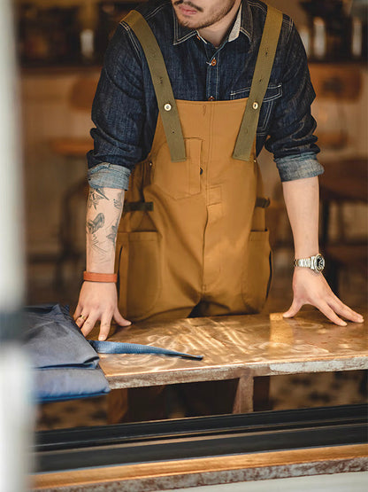 Lockerer Stretch-Overall für Herren mit einzigartiger Tasche